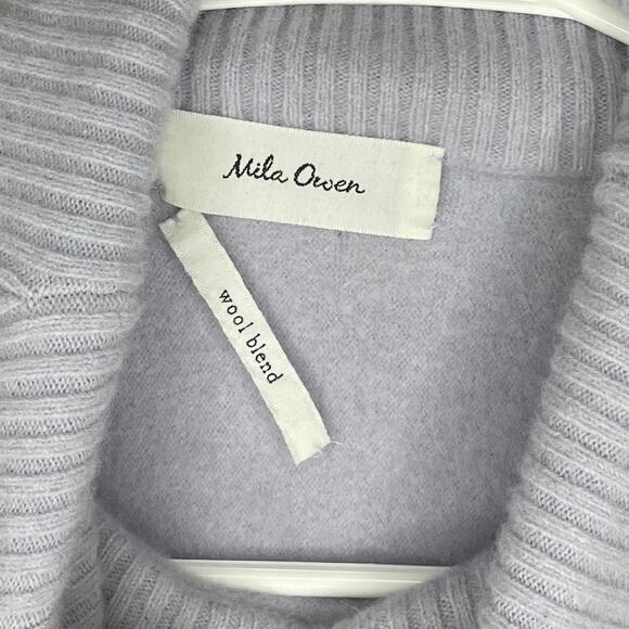 Mila Owen Wool Cashmere Turtleneck Sweater Pocket Lavender Purple Size Small - Picture 5 of 9